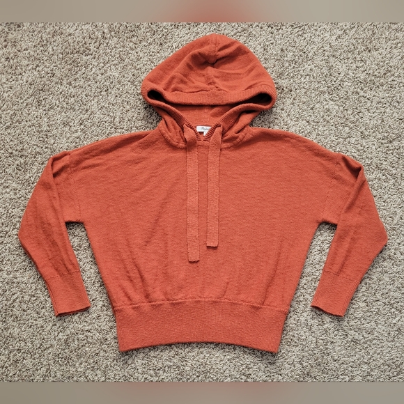 Madewell Clairview Hoodie Sweater Maple Glow Rust Orange 100% Cotton Size Small - Picture 1 of 12